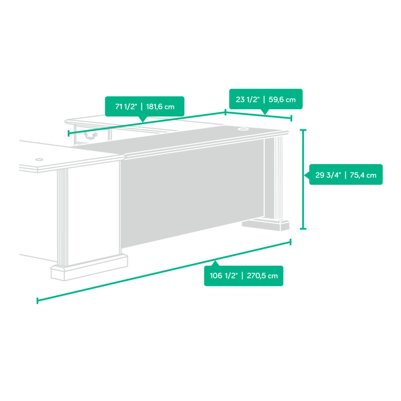 Darby Home Co Clintonville 4 Piece UShaped Executive Desk Office Set